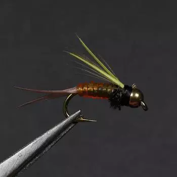 Биму, 10 шт. # 14, латунная бусина, голова, хвост фазана, принц, форель, рыбалка, нимфа, мухи