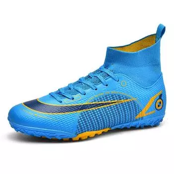 Binbin bird football shoes wear-resistant breathable high-top non-slip casual long and short nails grass children s training shoes 34