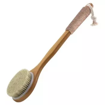 BingDi конский волос ванна тело длинная спина шпагат красивая кожа для женщин 100% щетка, ручка, мытье, нескользящая в комплекте, эффект, (белый)