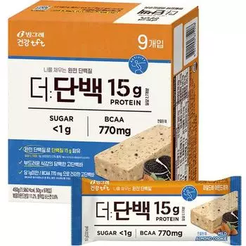 Binggrae TFT The Protein Mild Миндальное печенье 9р, 450г, 1 шт., корейская незаменимая здоровая пища