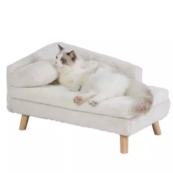 BingoPaw Small Dog Sofa Cat Chair 2 Washable Heater All Cute Bed, Bed, Large, Square, Cats, Waterproof, Cover, Fluffy, Warm, Usable, Winter/Summer белый