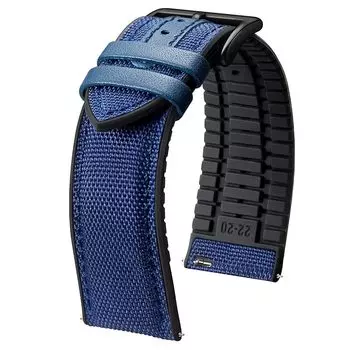 [BINLUN] нейлоновый силиконовый ремешок для часов 18 мм 19 мм 20 мм 21 мм 22 мм Быстросъемный гибридный ремешок из холста и резины Сменные ремешки для часов для мужчин и женщин 9