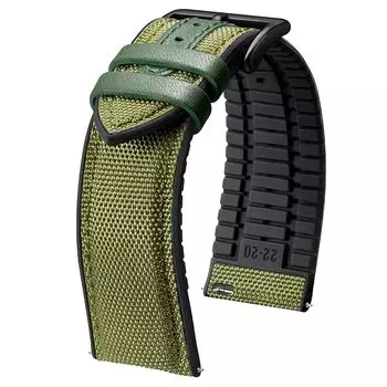 [BINLUN] нейлоновый силиконовый ремешок для часов 18 мм 19 мм 20 мм 21 мм 22 мм Быстросъемный гибридный ремешок из холста и резины Сменные ремешки для часов для мужчин и женщин 9