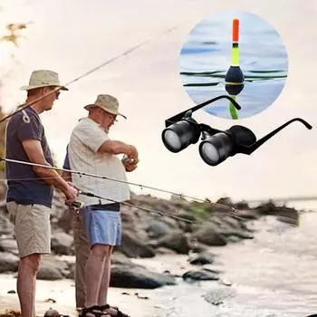 Бинокль для рыбалки на открытом воздухе, очки с 10-кратным увеличением, регулируемый, без помощи рук, портативный, для наблюдения за птицами, для театра, концерта, бинокль, телескоп серый