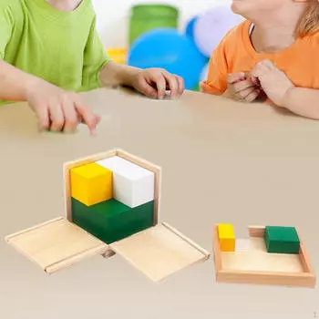 Биномиальный куб - Строительные кубики, 3D-головоломки, развивающие игрушки, деревянные блоки, учебные пособия для мальчиков 10.5x10.5x10cm
