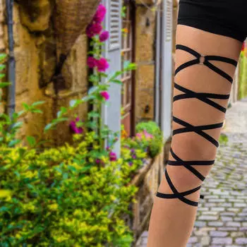 Бинт для ног черный эластичный для рейв-концерта косплей хеллоуин музыкальный фестиваль Style A