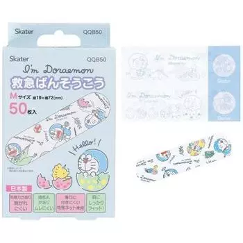 Бинты для экстренной помощи скейтера, размер M, дополнительные 50 штук, бинт I m Doraemon Dinosaur Sanrio, сделано в Японии QQB50-A