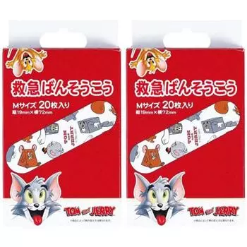 Бинты для оказания первой помощи скейтерам Том и Джерри размер M 40 шт. (20 шт. x 2 комплекта) Бинт сделан в Японии QQB1-A