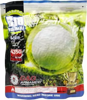 Био BB Пуля 1 кг 4350 выстрелов Белый G&G 0,23 г G-07-169