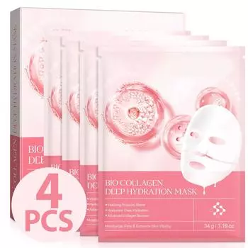 Bio Collagen True Deep Mask, Коллагеновая маска на ночь, Коллагеновая маска для ухода за лицом, Увлажняющая антивозрастная маска(5мл)
