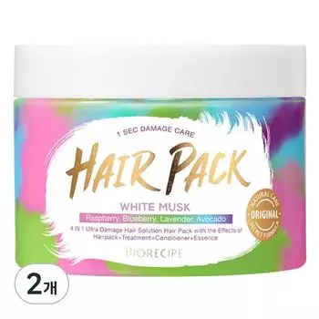 Bio Recipe 1 Second Damage Care 4 в 1 System Hair Pack, 300 г, 2 шт.