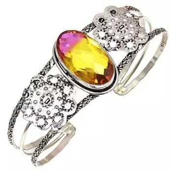 Bio Tourmulian Gemstone Handmade Jewelry Cuff Bracelets 7 Adjustable