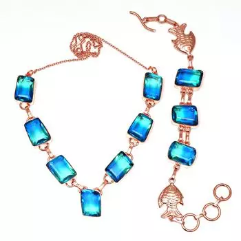 Био-турмулиан 14 карат розовое золото позолоченные ювелирные изделия ожерелье браслеты 18-20