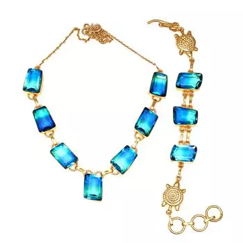 Био-турмулиан 14-каратное золотое покрытие ювелирные изделия ожерелье браслеты 18-20