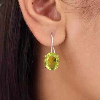 Био Зеленый Турмалин Драгоценный Камень 925 Стерлинговое Серебро Ручная Работа Серьги-Подвески 1,05 EE-173-44