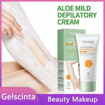 BIOAOUA Нераздражающий крем для депиляции с алоэ вера, не вызывающий раздражения