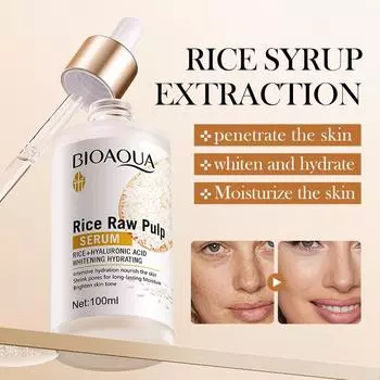 BIOAOUA Nourishing Essence Rice Plasma Увлажняющая сыворотка с гиалуроновой кислотой 100ml