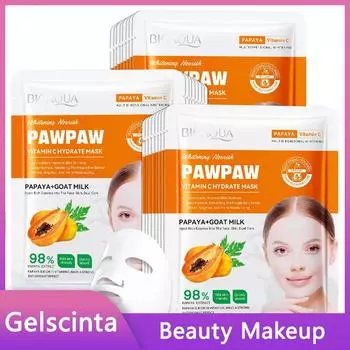 BIOAOUA Осветляющая увлажняющая маска с папайей и витамином С