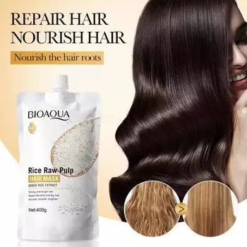 BIOAOUA Smooth Smooth Кондиционер для объема Рисовая плазменная маска для волос 400g