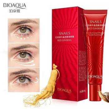 BIOAQUA Красный женьшень, кристалл улитки, крем против морщин, увлажняющий крем для глаз, удаление морщин, эссенция для глаз, крем для ухода за глазами