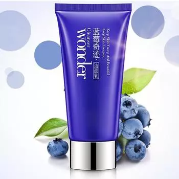 BIOAQUA Очищающее средство для лица с черникой и растительным экстрактом, богатое пенящееся очищающее средство для лица, увлажняющий уход за кожей лица