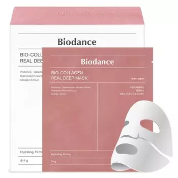 Biodance Bio Collagen Real Deep Mask x 16 Гидрогелевая маска с высоким уровнем увлажнения, сужение пор, уход за кожей, корейская косметика, тканевая маска для лица [Biodance] (34g