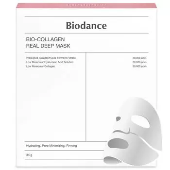 BIODANCE Bio-Collagen Real Deep Mask 34 г x 4 шт. / 4 типа масок / биоколлаген, гидроцеранолин, ниацинамид Vita, освежающие морские водоросли Bio-Collagen 4 Sheets