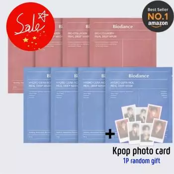 BIODANCE Hydro Cera-nol Real Deep Mask (4 шт.) & Bio-Collagen Real Deep Mask (4 шт.)