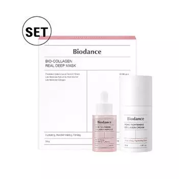 Biodance Коллаген Тройной НАБОР: Коллагеновая настоящая глубокая маска + ампула + крем (12 вариантов)