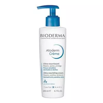 Bioderma Atoderm Cream D 200 мл Увлажняющий крем для лица и тела Для чувствительной кожи, склонной к сухости Без красителей Без добавления этилового спирта Нет