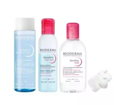 Bioderma Cleansing Care Set H2O D Sansibio H2O Eye Hydrabio Essence Lotion для чувствительной кожи [Оригинальный продукт] & (Сансибио 250мл, 125мл, 200мл) красный