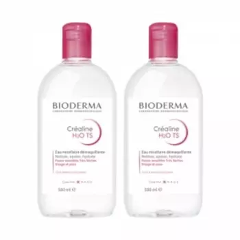 Bioderma Crealin (Sensibio) TS H2O Cleansing Water 2 x 500ml (Bundled Product)