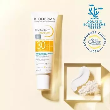Bioderma Photoderm AKN MAT SPF30 40мл, Корейский солнцезащитный крем