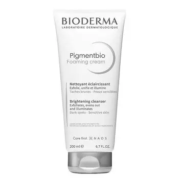 Bioderma Pigmenbio Foaming Scrub White 200 мл. Очищающий скраб для лица и тела для чистой и блестящей кожи. Богатая цветочная ароматическая формула. Без красителей.