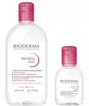 Bioderma Sansibio H2O D 500мл 100мл очищение лица от макияжа для чувствительной кожи этиловый слабокислотный [Оригинальный продукт] + набор, умывание, удаление, вода, кожа,