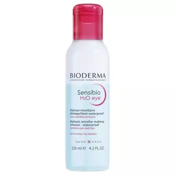 Bioderma Sansibio H2O Eye 125 мл очищающая увлажняющая жидкость для чувствительной кожи Ethyl [оригинальный продукт], без отдушек, без красителей,