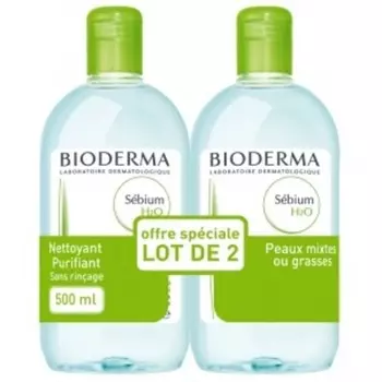 Bioderma Sebium H2O Micellar Solution (Combination, Oily Skin) 2 X 500ml