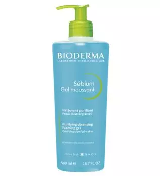 Bioderma Sebium Очищающий пенящийся гель для умывания - 500 мл/16,7 унций