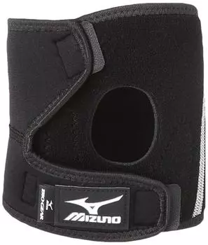 Biogear Supporter for Knees piece для левого и правого колена унисекс K2JJ4A02 03 черный S [Mizuno] (1 использование) Растягивается, Отсоединяется, Проблема, чёрный