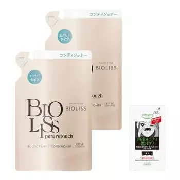 Biolis Pure Retouch Peta Fuwa Hair Conditioner Refill 340mL (Set of 2) with bonus Airy type Soft