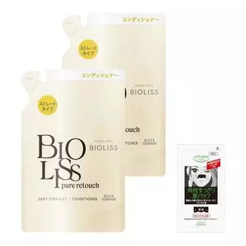 Biolis pure retouch unesara кондиционер для волос сменный блок 340 мл набор из 2 штук с бонусом прямой тип прямой и гладкий