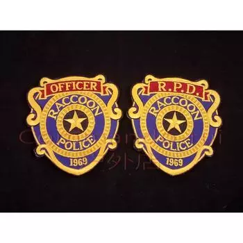 Биологическая опасность re2 Раккун-Сити RPD. Значок RPD, липучка