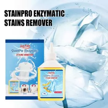 Биологическое ферментное чистящее средство JUE-FISH для чистки одежды, удаление желтых пятен, стойких масляных пятен и средство для стирки 260g