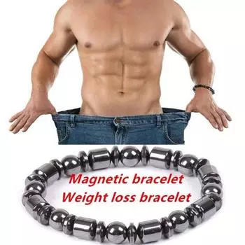 Биомагнитный многообразный черный гематитовый камень магнитный браслет для здоровья и потери веса чёрный