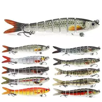 Биомиметическая 8-секционная жесткая приманка для рыбалки на открытом воздухе, 13,5 см/26 г.