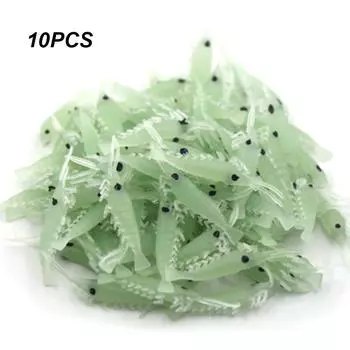 Биомиметические креативные крючки-черви, силиконовые светящиеся креветки, рыболовные приманки, креветка, искусственная приманка, морская рыбалка 10pcs-10pcs