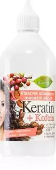 Bione Cosmetics Сыворотка с кератином и кофеином для стимуляции роста волос и укрепления корней TU прозрачный