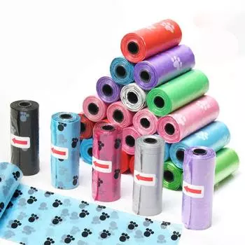 Биоразлагаемый мешок для кошачьего мусора, мешок для собачьего помета, диспенсер для собачьего помета, мешок для собачьего мусора, товары для животных Random color 10pcs