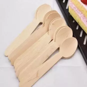 Биоразлагаемый Одноразовый ( Упаковка 100 шт.) | Легко утилизируется | Экологически чистый | Вечеринка | Свадьба | Натуральный | Одноразовый из дерева | Удобен для путешествий как