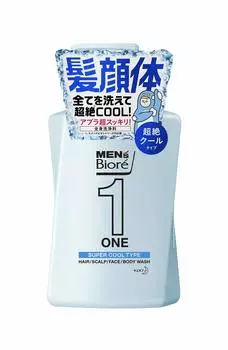 Biore ONE Body Super Refreshing Green Pump Body Refreshing Refreshing Green 480ml Men s All-in-One Wash, Cool, Scent, 480ml, Soap, Scent, (x 1)
